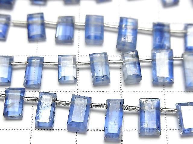 [Video]High Quality Kyanite AA++ Faceted Rectangle half or 1strand beads (aprx.8inch/20cm)