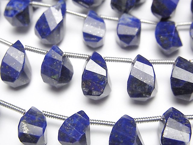 Drop, Faceted Briolette, Lapis lazuli, Twist Gemstone Beads