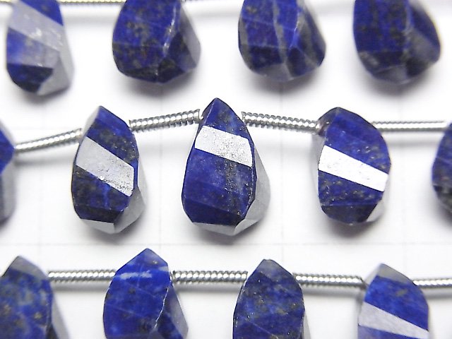 [Video]High Quality Lapislazuli AAA-Drop 4Faceted Twist Faceted Briolette half or 1strand (20pcs )