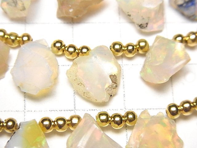 [Video] Ethiopia Opal AA++ Rough Rock Nugget Top Side Drilled Hole 1strand (12pcs )