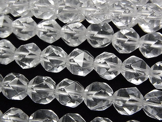 Crystal Quartz, Faceted Round Gemstone Beads