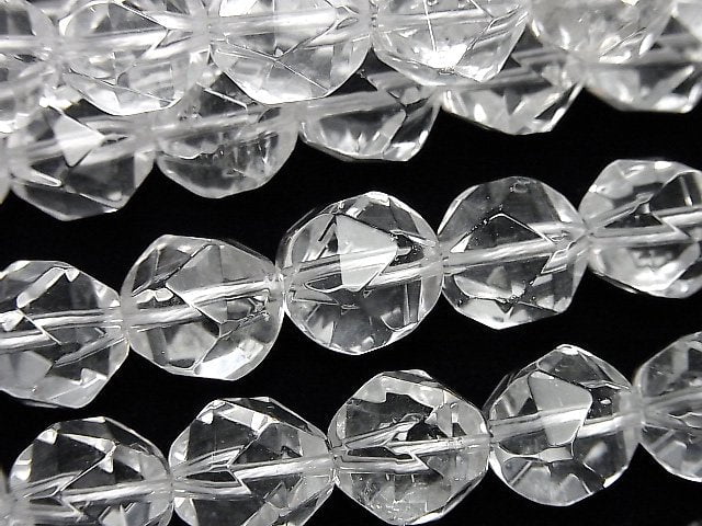 Crystal Quartz, Faceted Round Gemstone Beads