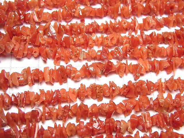 [Video] Sardinian coral, red Coral AA++ branch sticks (Chips) half or 1strand beads (aprx.18inch / 44cm)