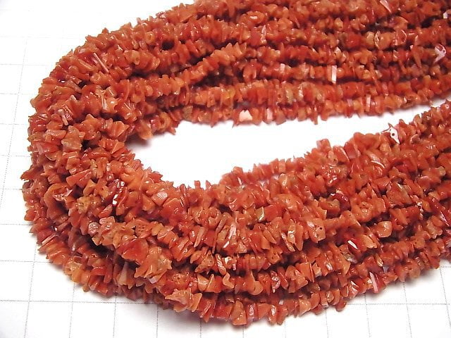 [Video] Sardinian coral, red Coral AA++ branch sticks (Chips) half or 1strand beads (aprx.18inch / 44cm)