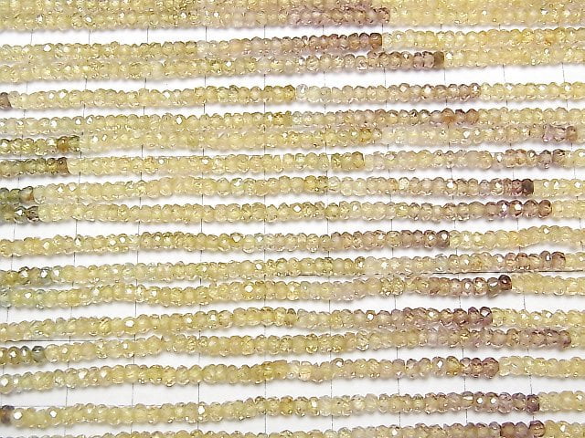 [Video]High Quality Natural Multicolor Zircon AAA Faceted Button Rondelle half or 1strand beads (aprx.14inch/34cm)