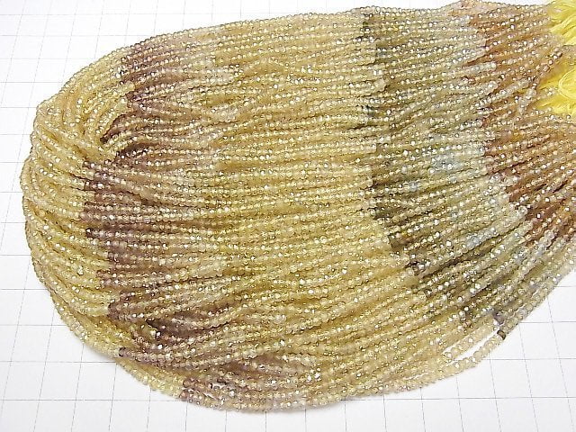 [Video]High Quality Natural Multicolor Zircon AAA Faceted Button Rondelle half or 1strand beads (aprx.14inch/34cm)