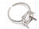 [Video] Silver925 Ring Frame (Prong Setting) Round Faceted 10mm Rhodium Plated Free Size 1pc