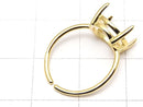 [Video] Silver925 Ring Frame (Prong Setting) Round Faceted 10mm 18KGP Free Size 1pc