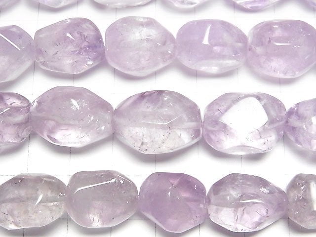 [Video] Light Color Amethyst AA++ Faceted Nugget 1strand beads (aprx.15inch/36cm)