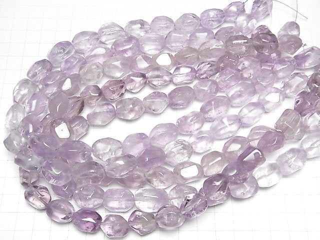 [Video] Light Color Amethyst AA++ Faceted Nugget 1strand beads (aprx.15inch/36cm)