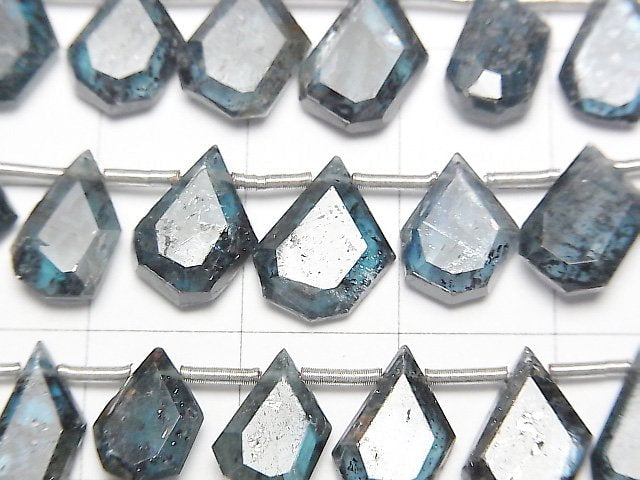 [Video] Indigo Blue Kyanite AA++ Rough Slice Faceted 1strand beads (approx. 6 inches/16 cm)