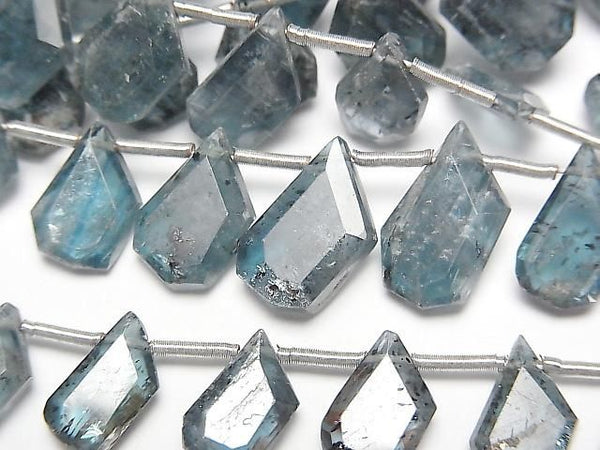 [Video] Indigo Blue Kyanite AA++ Rough Slice Faceted 1strand beads (approx. 6 inches/16 cm)