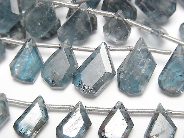 [Video] Indigo Blue Kyanite AA++ Rough Slice Faceted 1strand beads (approx. 6 inches/16 cm)