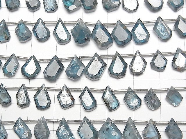 [Video] Indigo Blue Kyanite AA++ Rough Slice Faceted 1strand beads (approx. 6 inches/16 cm)