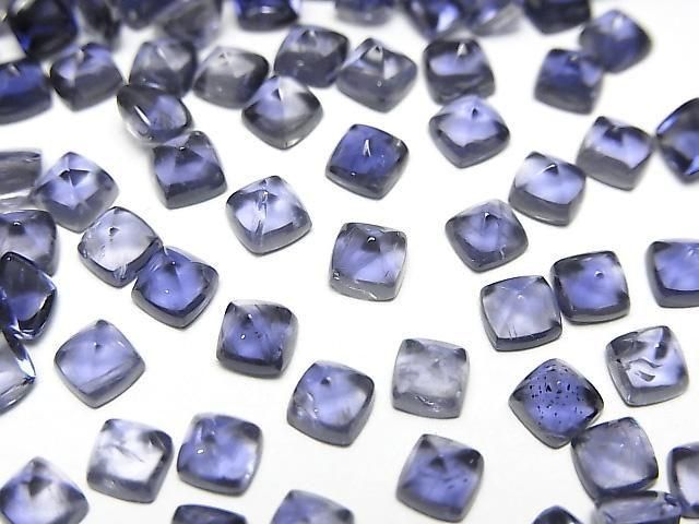 [Video] High Quality Iolite AAA- Sugarloaf Cut 4x4mm 10pcs