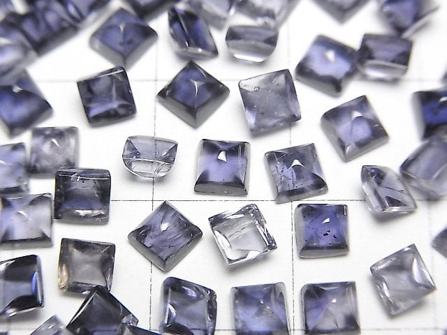 [Video]High Quality Iolite AAA- Sugarloaf Cut 4x4mm 10pcs