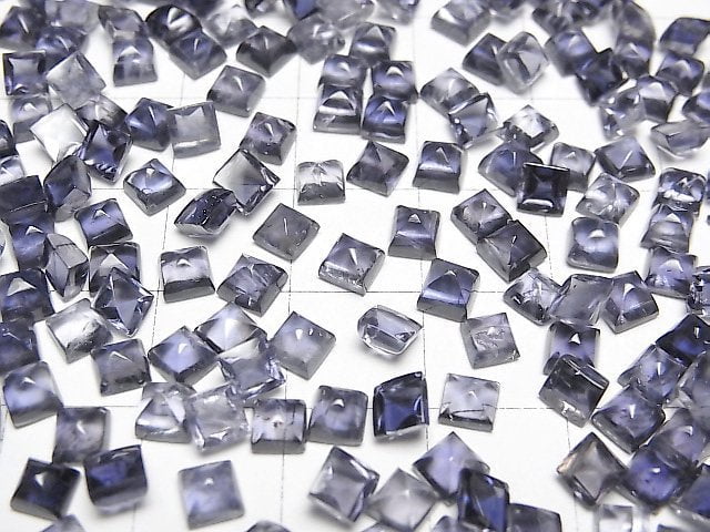 [Video]High Quality Iolite AAA- Sugarloaf Cut 4x4mm 10pcs