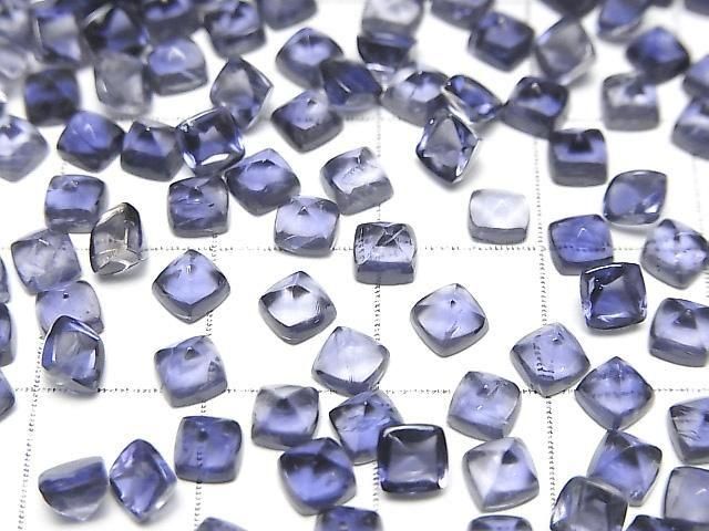 [Video] High Quality Iolite AAA- Sugarloaf Cut 4x4mm 10pcs