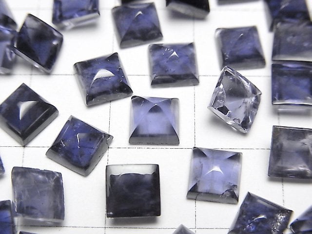 [Video]High Quality Iolite AAA- Sugarloaf Cut 6x6mm 5pcs