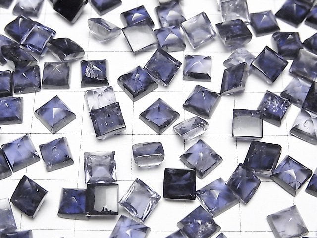 [Video]High Quality Iolite AAA- Sugarloaf Cut 6x6mm 5pcs