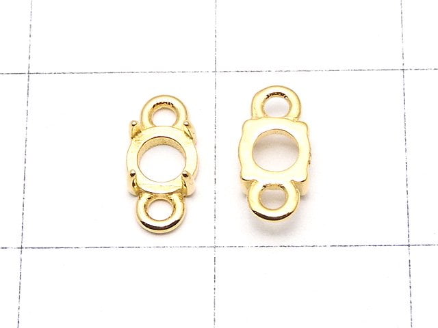 [Video] Silver925 Frame Round 4mm [Both Sides] 18KGP 2pcs