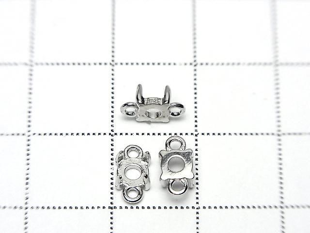[Video]Silver925 Frame Round 4mm [Both Side] Rhodium Plated 2pcs