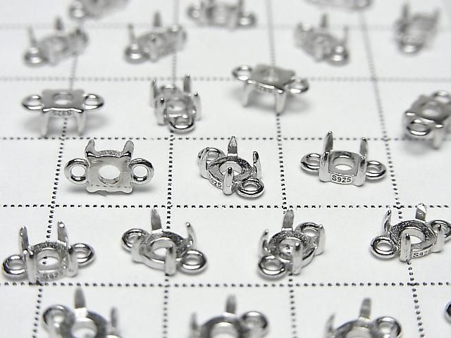 [Video]Silver925 Frame Round 4mm [Both Side] Rhodium Plated 2pcs