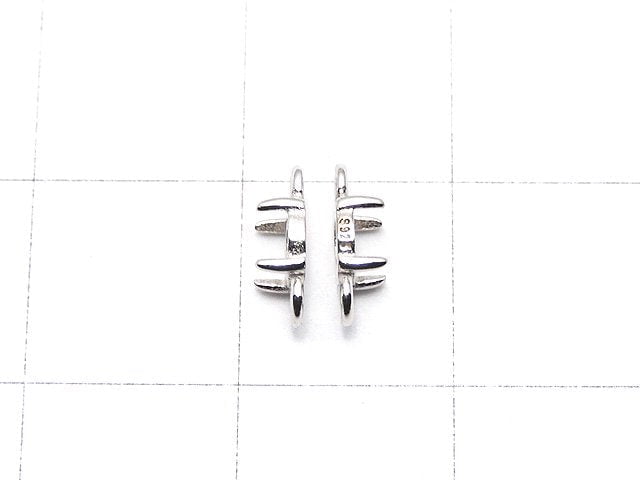 [Video]Silver925 Frame Round 4mm [Both Side] Rhodium Plated 2pcs