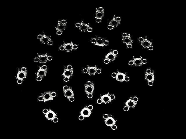 [Video]Silver925 Frame Round 4mm [Both Side] Rhodium Plated 2pcs