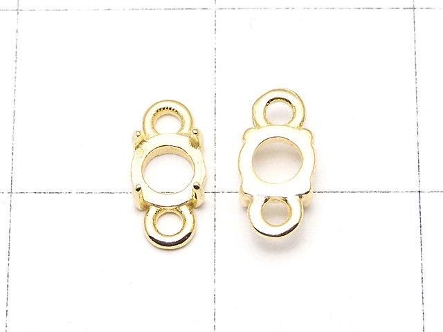 [Video] Silver925 Frame Round 4mm [Both Sides] Hairline 18KGP 2pcs