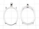 [Video] Silver925 Pendant Frame Oval 25x18mm Rhodium Plated 1pc