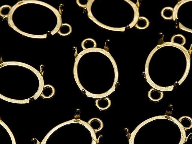 [Video] Silver925 Frame Oval 10x8mm [Both Sides] 18KGP 1pc