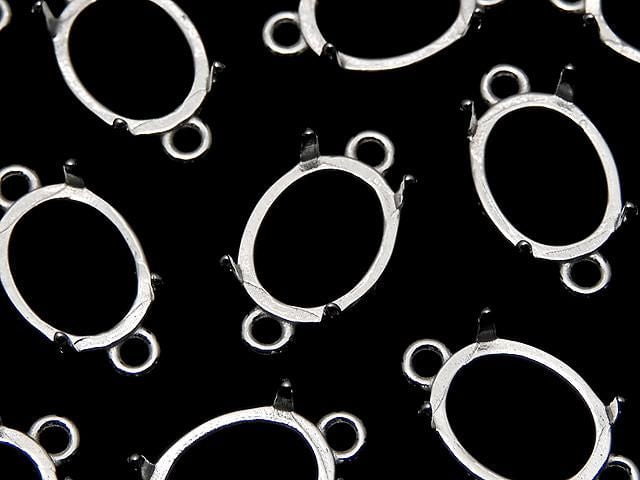 [Video]Silver925 Frame Oval 10x8mm [Both Side] Rhodium Plated 1pc