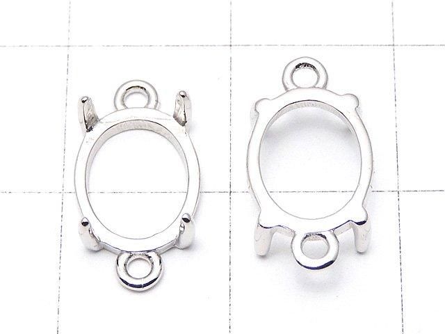 [Video]Silver925 Frame Oval 10x8mm [Both Side] Rhodium Plated 1pc