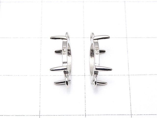 [Video]Silver925 Frame Oval 10x8mm [Both Side] Rhodium Plated 1pc