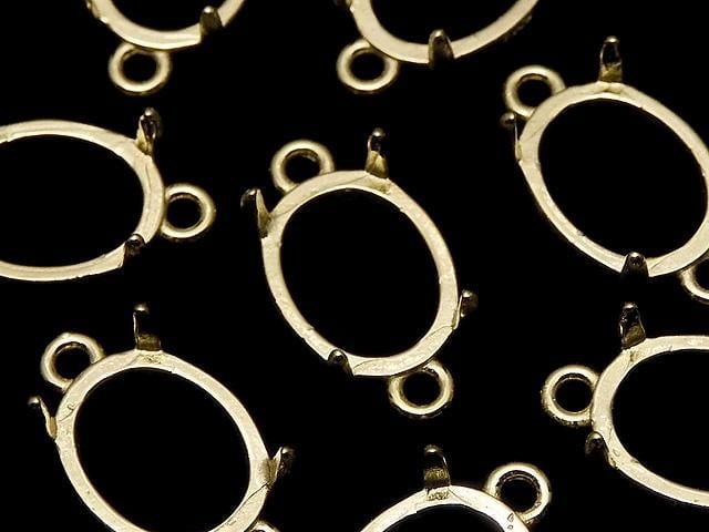 [Video] Silver925 Frame Oval 10x8mm [Both Sides] Hairline 18KGP 1pc