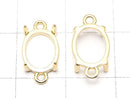 [Video] Silver925 Frame Oval 10x8mm [Both Sides] Hairline 18KGP 1pc