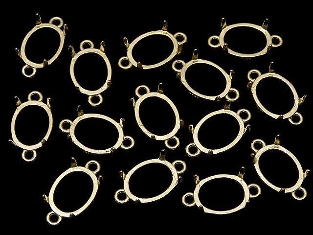 [Video] Silver925 Frame Oval 10x8mm [Both Sides] Hairline 18KGP 1pc