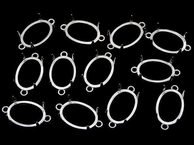 [Video]Silver925 Frame Oval 14x10mm [Both Side] Rhodium Plated 1pc