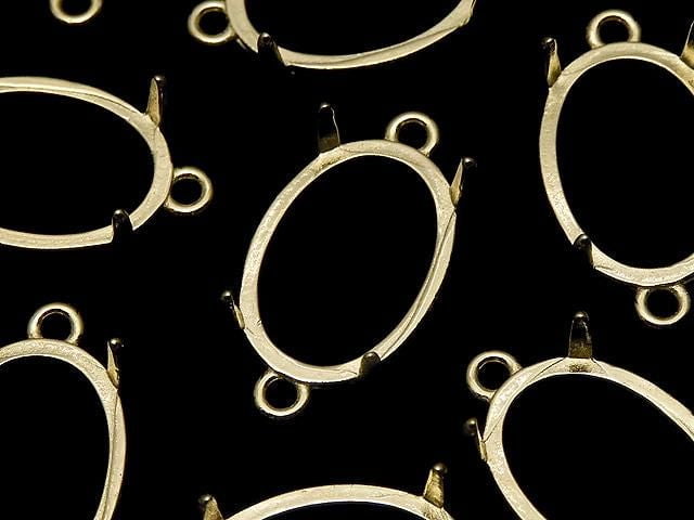 [Video] Silver925 Frame Oval 14x10mm [Both Sides] Hairline 18KGP 1pc