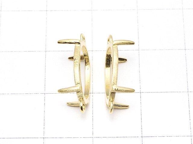 [Video] Silver925 Frame Oval 14x10mm [Both Sides] Hairline 18KGP 1pc