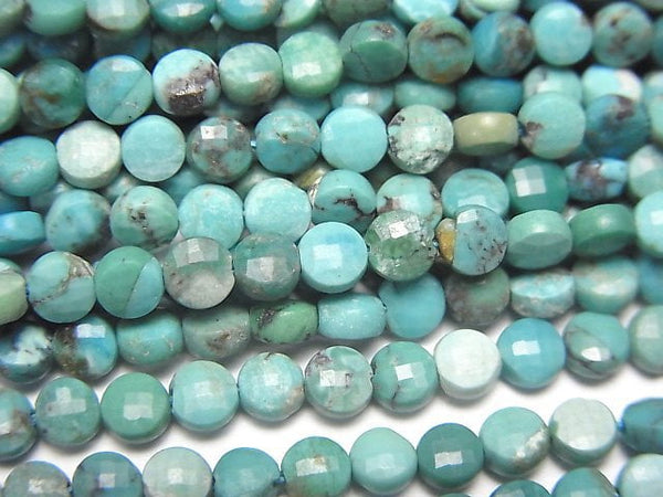 Coin, Turquoise Gemstone Beads