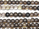 [Video] High Quality! Smoky Quartz AAA- Faceted Coin 4x4x3mm Color Gradation 1strand beads (aprx.15inch/36cm)