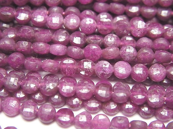 Coin, Ruby Gemstone Beads
