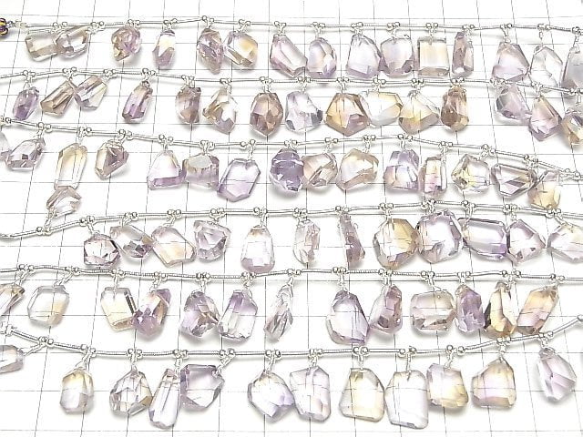 [Video] High Quality Ametrine AAA Rough Faceted Nugget half or 1strand (16pcs)