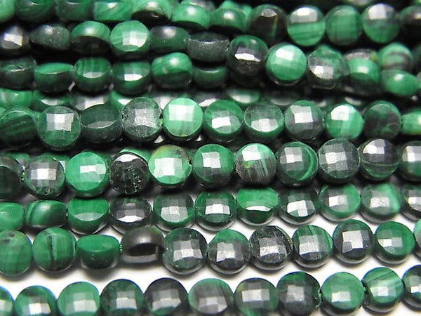 Coin, Malachite Gemstone Beads