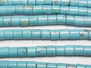 [Video]Magnesite Turquoise Tube 4x4x4mm 1strand beads (aprx.15inch/37cm)