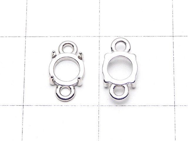 [Video]Silver925 Frame Round 5mm [Both Side] Rhodium Plated 2pcs