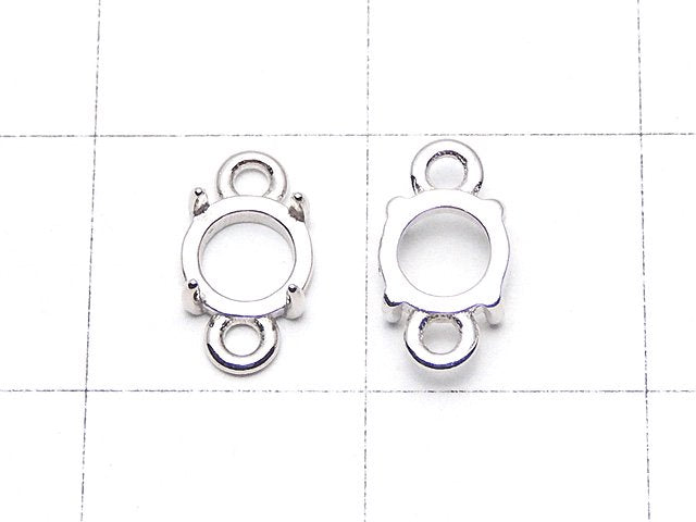 [Video] Silver925 Frame Round 5mm [Both Side ] Rhodium Plated 2pcs