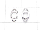 [Video]Silver925 Frame Round 5mm [Both Side] Rhodium Plated 2pcs